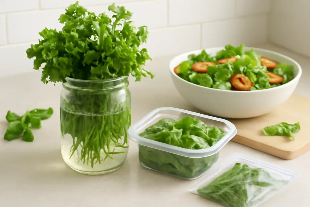 Original editorial photograph (not the exact linked listing) illustrating storing fresh herbs so they dont wilt